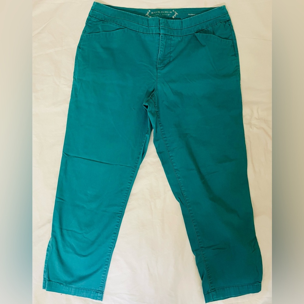 Sonoma Modern Capri Turquoise Pants(8)